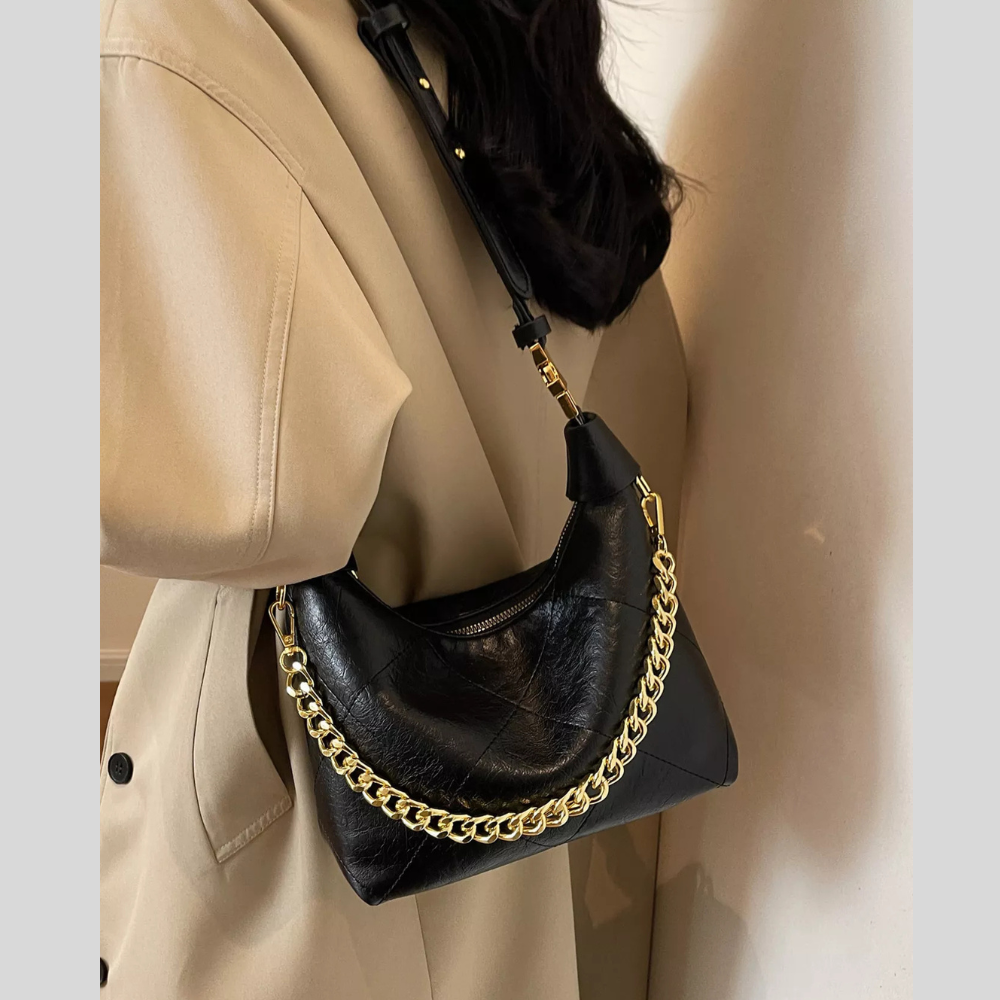 Chain Decor Leather Bag