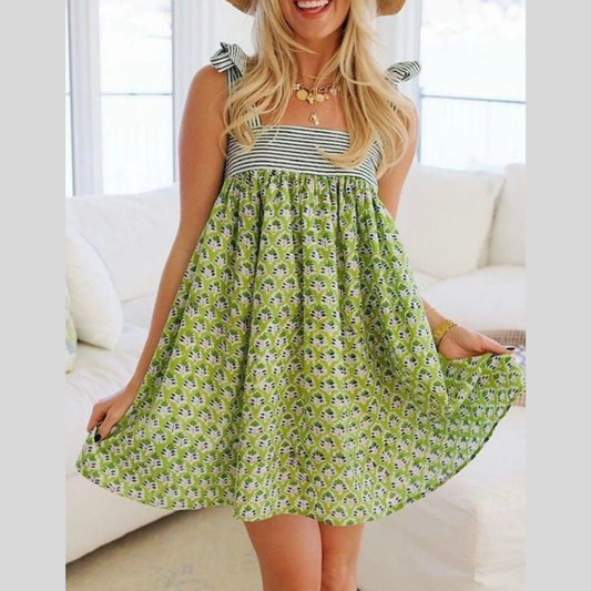 Floral Print Tie Shoulder Summer Dress