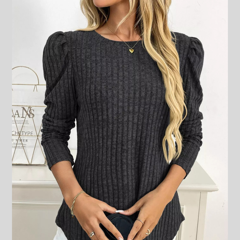 Round Neck Puff Sleeve T-Shirt