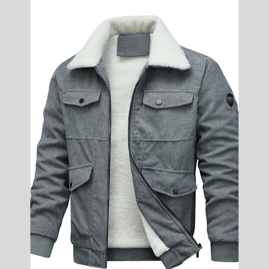 Men's Full Size Sherpa-Lined Corduroy Jacket Plus Size