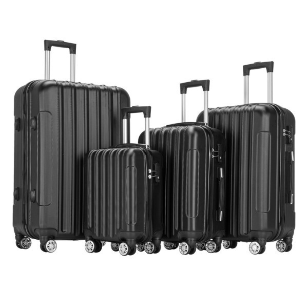 Vertical 4-in-1 Spinner Wheel With Handle Trolley Case 16in 20in 24in 28in ABS Aluminum Alloy Trolley Classic Color - Black- FREE USA SHIPPING