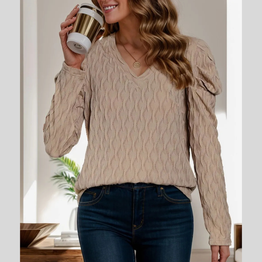 V-Neck Puff Sleeve Top