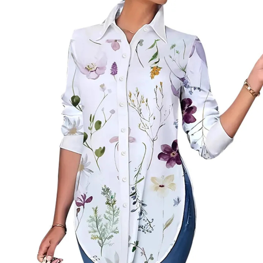 Leisure Vacation Elegant Flowers Printed Shirt Top