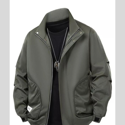 Men's Plus Size Casual Stand Collar Lightweight Bomber Jacket