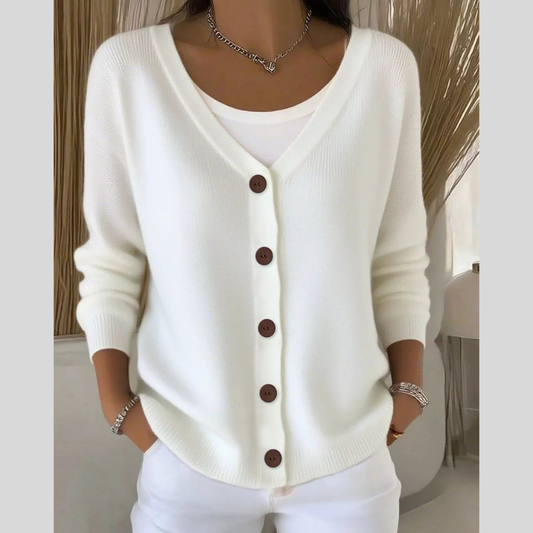 Full Size V-Neck Button-Down Knit Cardigan Plus Size