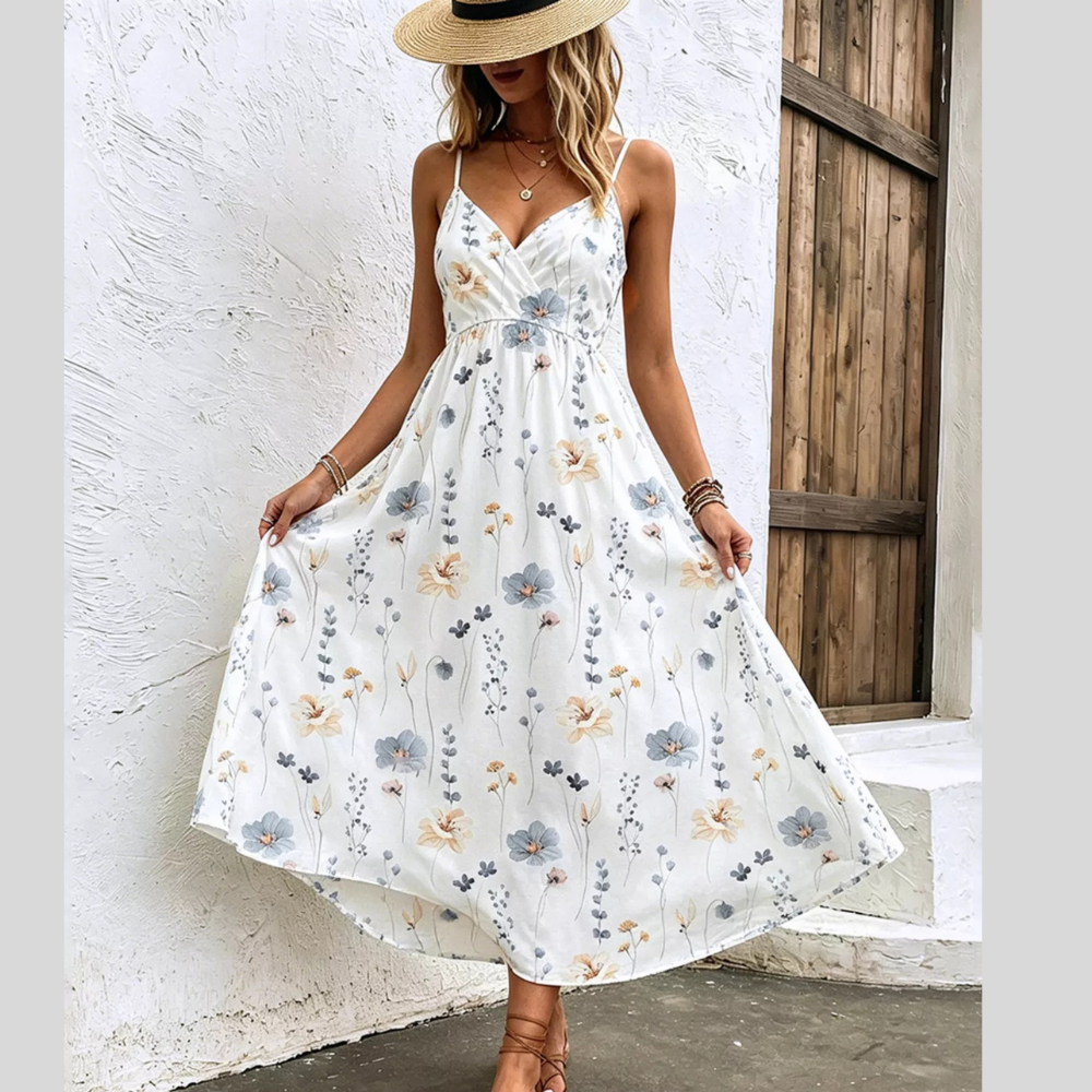 Floral Spaghetti Strap Midi Dress