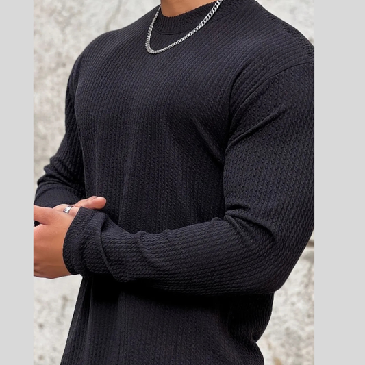Men's Plus Size Round Neck Long Sleeve T-Shirt