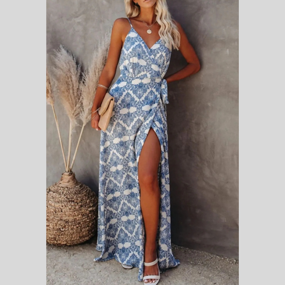 Printed Tied Maxi Cami Dress