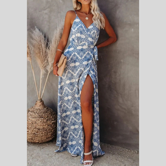 Printed Tied Maxi Cami Dress
