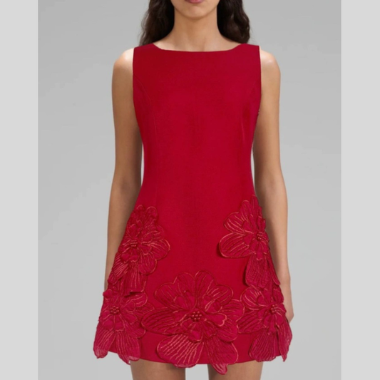 Flower Round Neck Sleeveless Dress