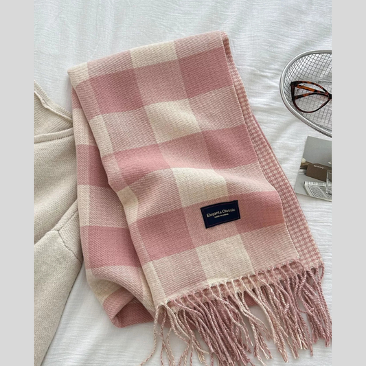 Plaid Tassel Winter Scarf