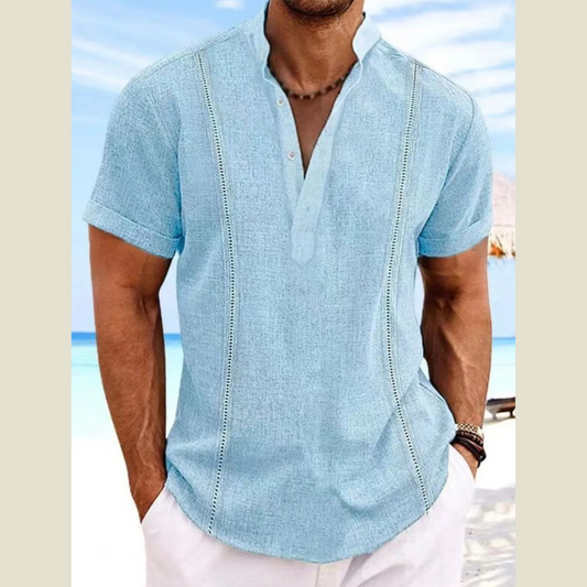 Men’s Big & Tall Casual Shirt – Button Trim, Short Sleeves