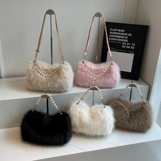 Autumn And Winter Fashion Pearl Chain Crossbody Shoulder Bag