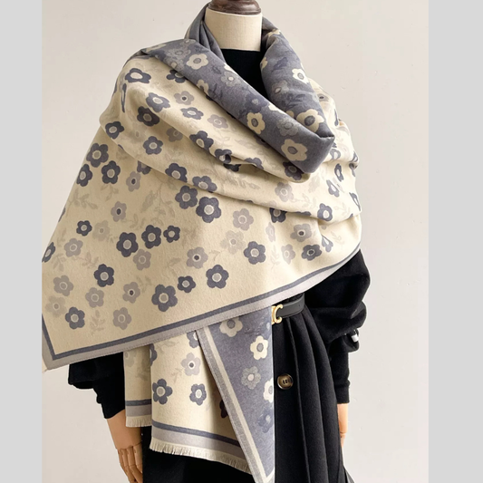 Floral Print Warm Winter Scarf