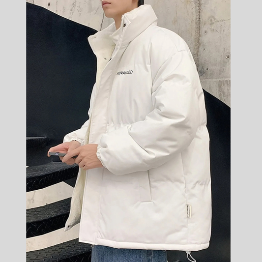 Men's Plus Size Quilted Snap Down Puff Jacket