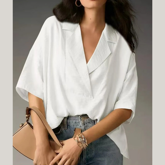 Collared Neck Half Sleeve Blouse
