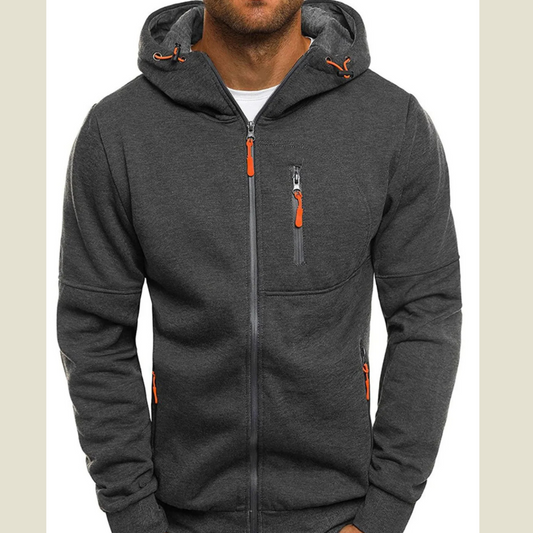 Men's Plus Size Full-Zip Long Sleeve Hoodie – Big and Tall Casual Jacket