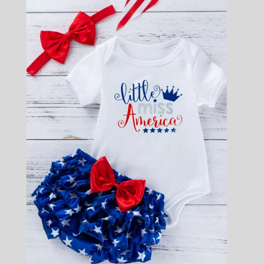 Children's Little Miss America Patriotic Outfit Set