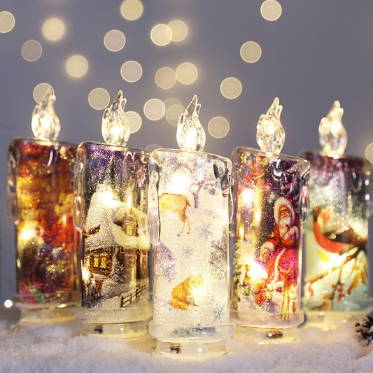 Christmas Transparent Electronic Candles Decorative Gifts LED