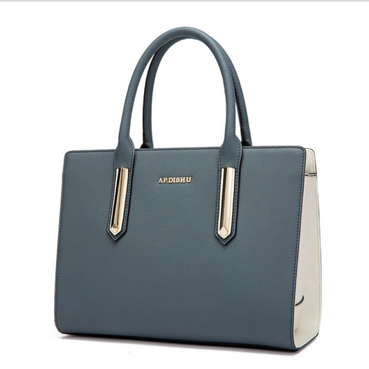 Fashion contrast leather handbag