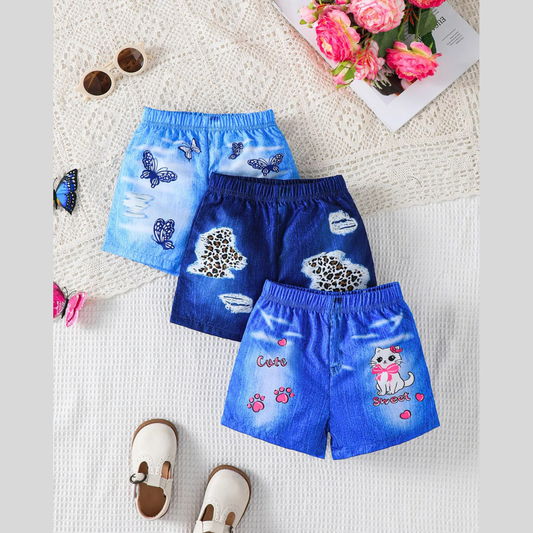 Children's Printed Elastic Waist Shorts