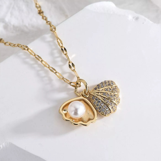 18K Gold-Plated Pearl Shell Necklace