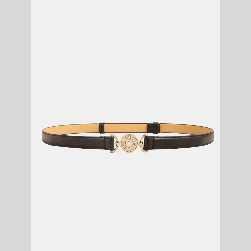 Rhinestone Decor PU Leather Belt