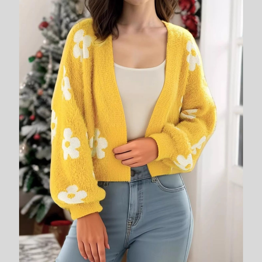 Floral Open Front Cardigan