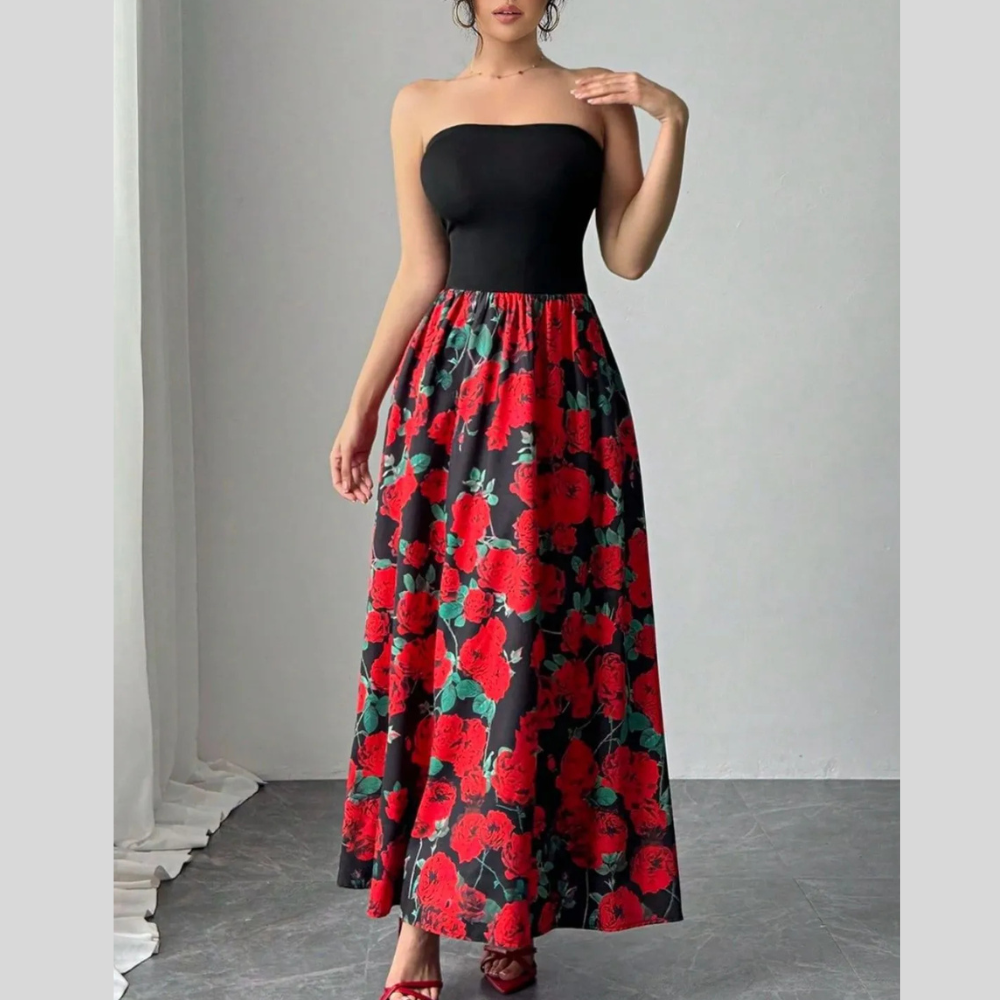 Floral Tube Maxi Dress