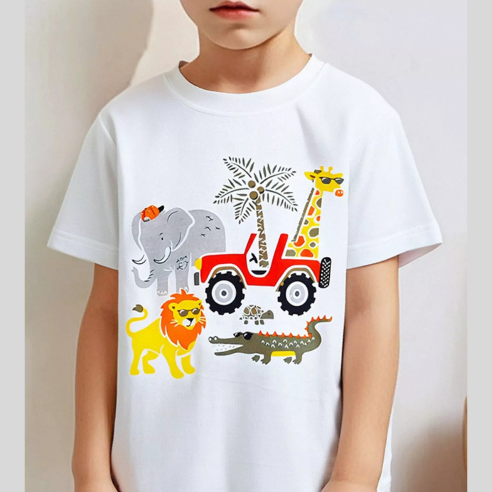Children's Animal Graphic Tee and Shorts Set