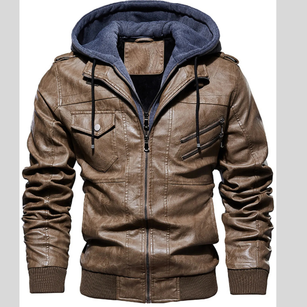 Men's Plus Size Zip Up Drawstring Hooded Jacket