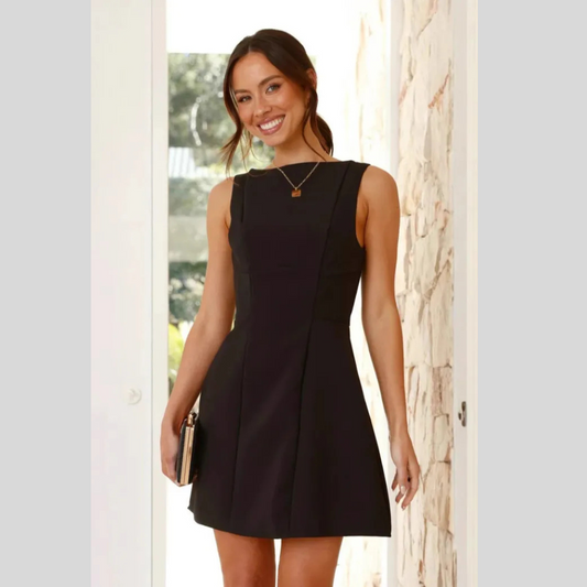 Women's Turtleneck Backless Dress Inelastic
