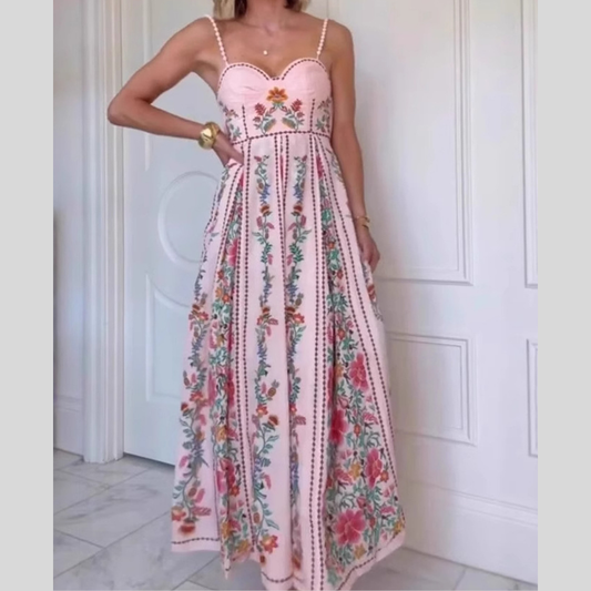 Floral Print Sweetheart Neck Cami Dress