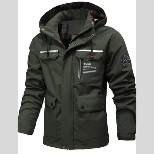 Men’s Plus Size Hooded Windproof Outdoor Jacket