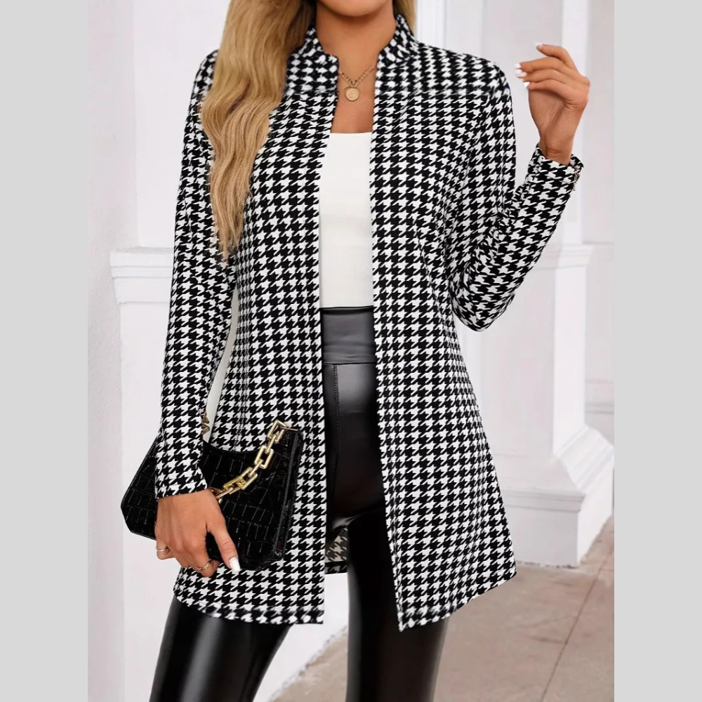 Spring And Autumn Two Seasons Women's Printed Coat Round Neck Small Suit