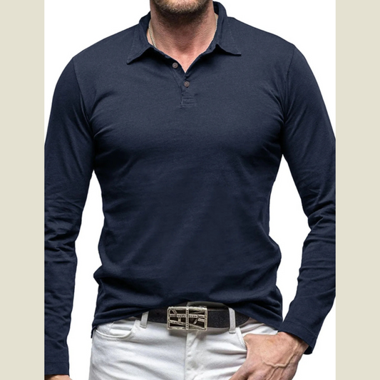 Men's Collared Neck Long Sleeve Polo