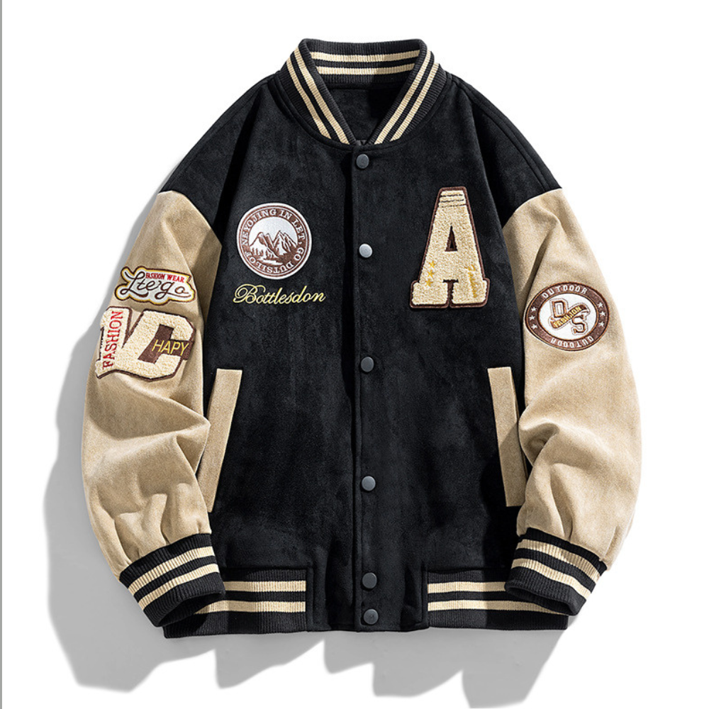 American Retro Loose Letter Baseball Jacket