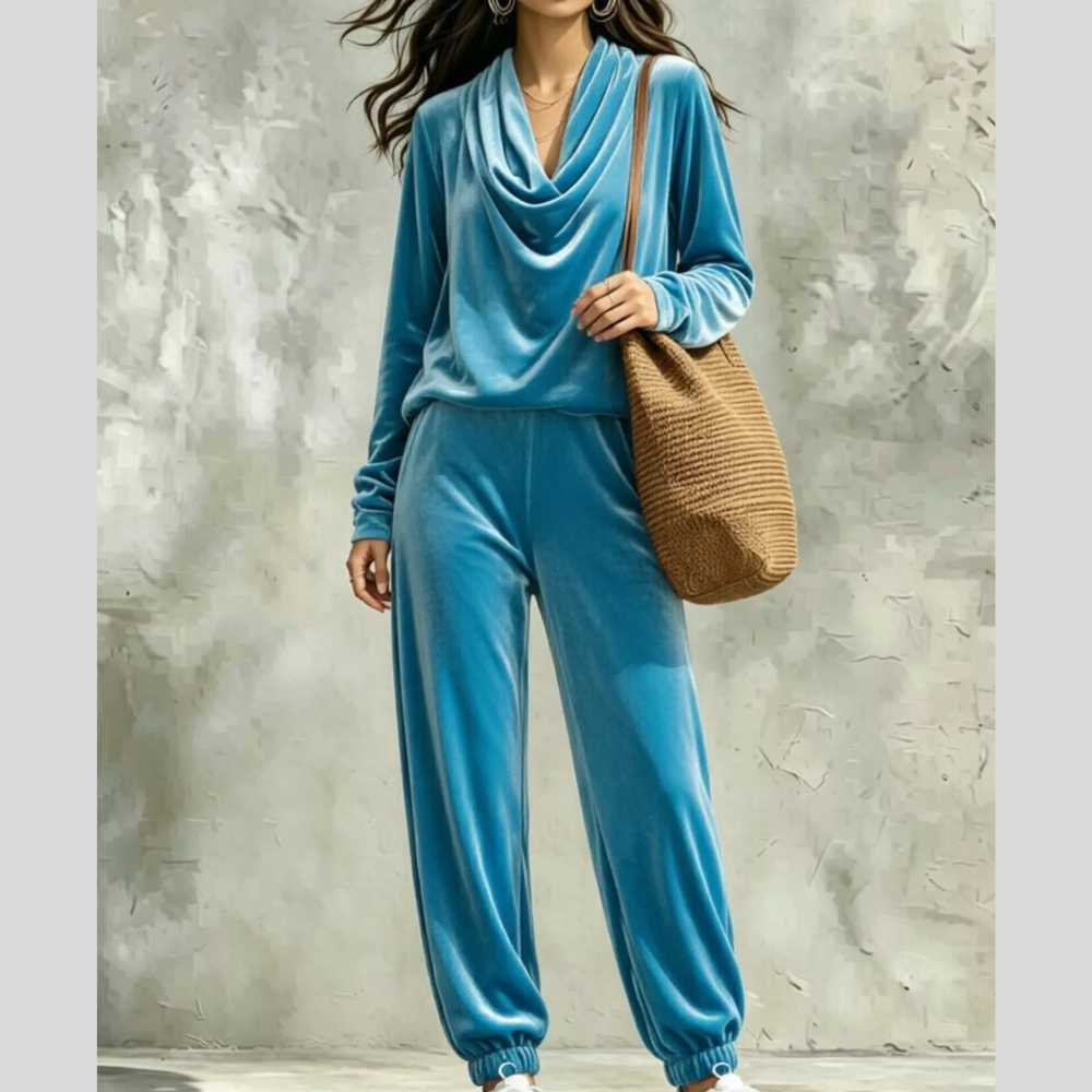 Cowl Neck Top and Joggers Set