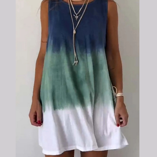 Full Size Tie-Dye Sleeveless Mini Tank Dress Plus Size