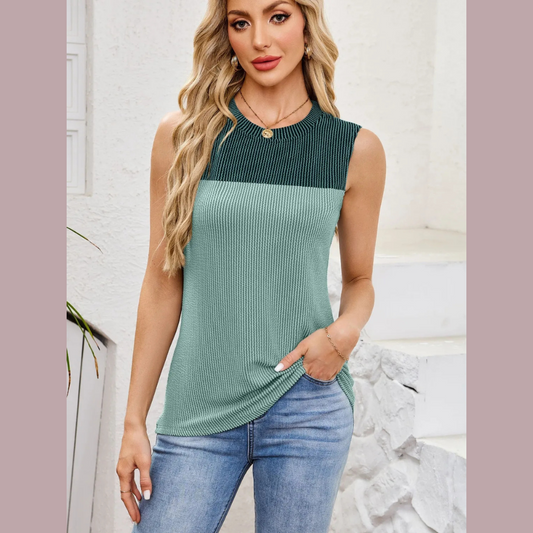 Textured Round Neck Tank