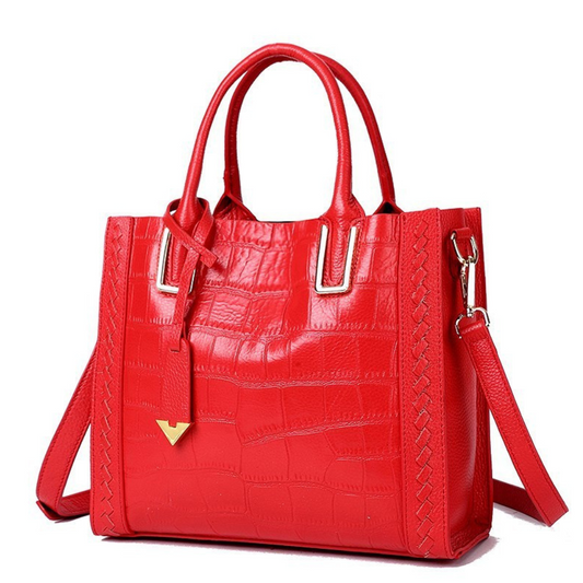 Pattern Woven Handbag Women Leather Handbags