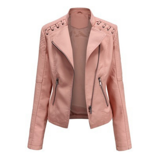 Women's Leather Jackets Women's Short Jackets Slim Thin Leather Jackets Ladies Motorcycle Suits