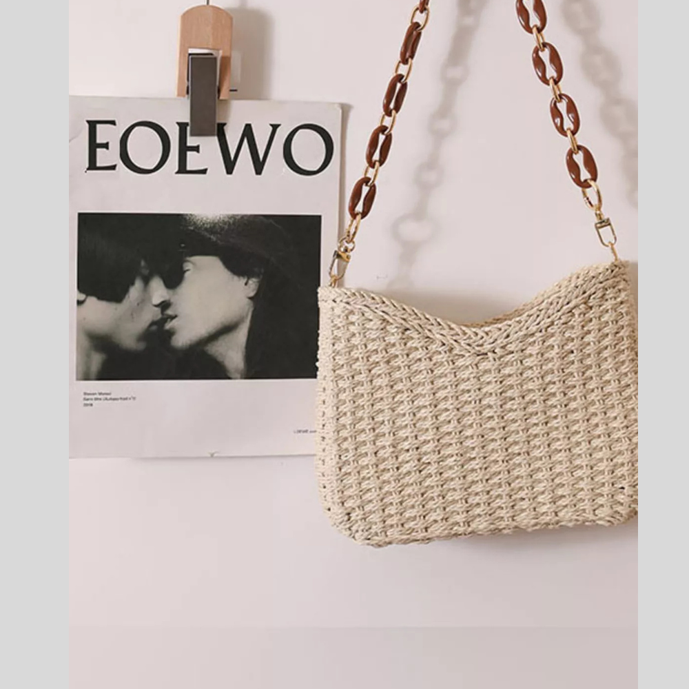 Woven Straw Shoulder Bag