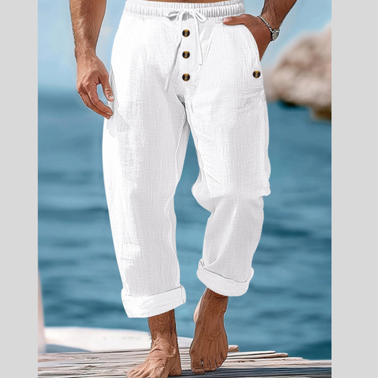 Men's Full Size Button-Fly Drawstring Pants Plus Size