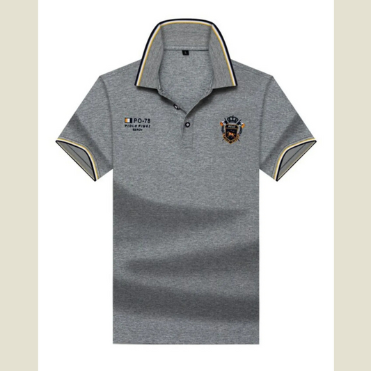 Men's Plus Size Embroidered Detail Short Sleeve Polo