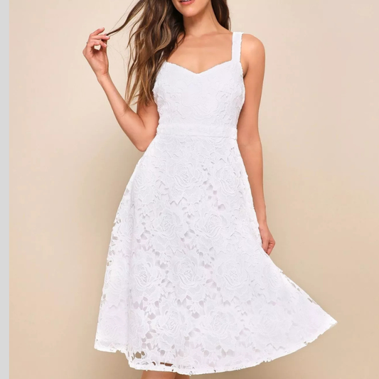 Lace A-Line Midi Dress