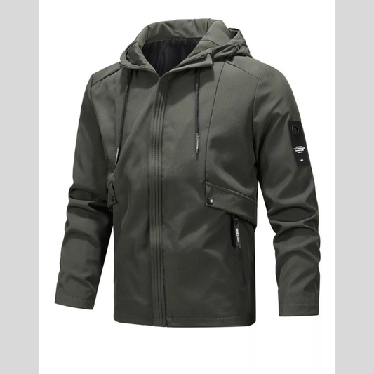 Men's Plus Size Hooded Windproof Casual Jacket