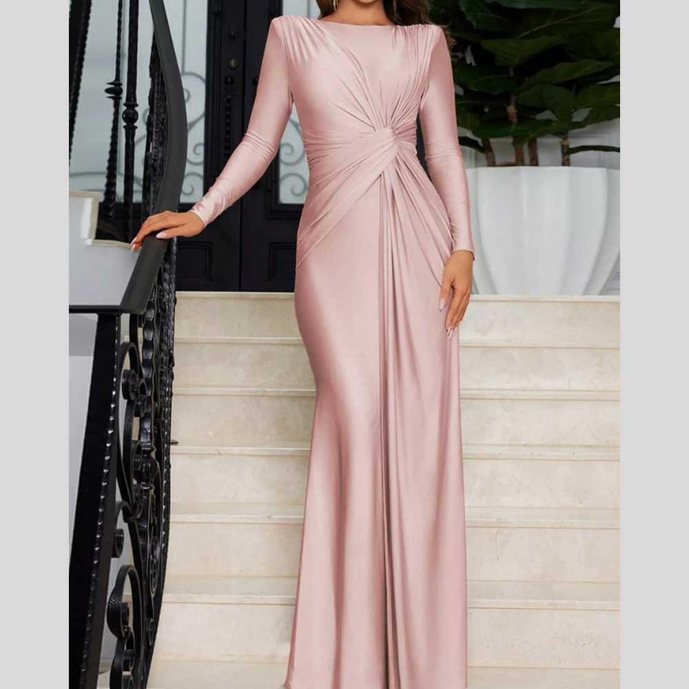 Twisted Long Sleeve Maxi Dress