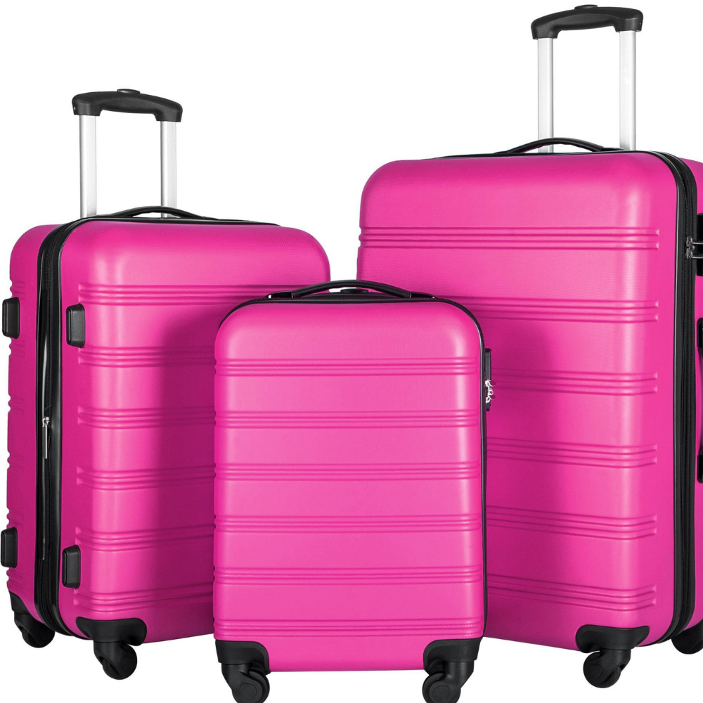 3 Piece Set Of Suitcases, Hard Shell Trolley Cases With TSA Locks 20 Inches 24 Inches 28 Inches- FREE USA SHIPPING