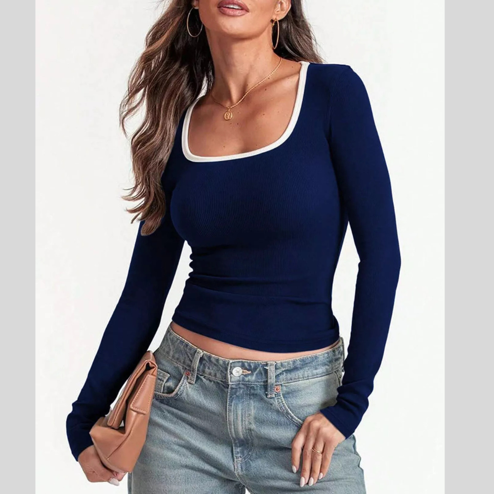 Scoop Neck Long Sleeve T-Shirt